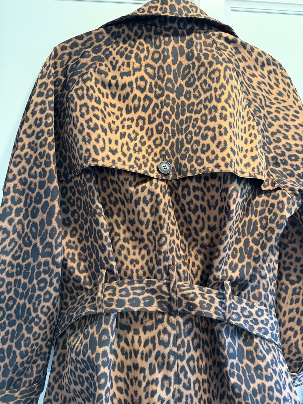 Rebecca Minkoff Leopard Print Trench Coat - Brown and Black - Picture 6 of 15
